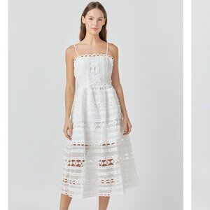 NWOT Endless Rose Combination Lace Spaghetti Strap Midi
